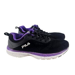 Fila Memory Outreach Athletic Running Sneaker Shoe Black Purple Women's 9 G25